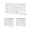Pemberly Row Bedroom Set 3-Piece 6-Drawer Dresser & 3-Drawer Chests