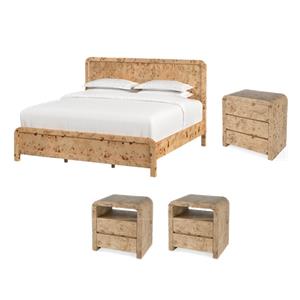 Pemberly Row Bedroom Set 4-Piece of Nightstands & Chest & King Panel Bed