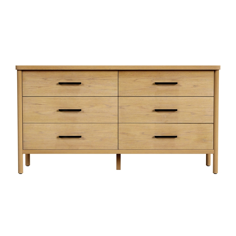Pemberly Row Bedroom Set 3-Piece of 3-Drawer Nightstands & 6-Drawer Dresser