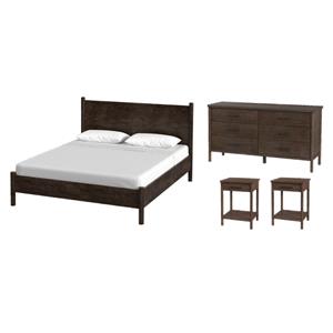 Pemberly Row Bedroom Set 4-Piece of Nightstands & Dresser & King Bed