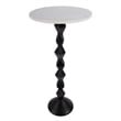 Pemberly Row Set of 2 Contemporary Round Marble and Metal Side Table
