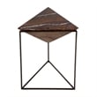Pemberly Row Set of 2 Triangular Marble and Iron Side Table - Brown