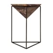 Pemberly Row Set of 2 Triangular Marble and Iron Side Table - Brown