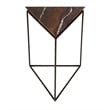Pemberly Row Set of 2 Triangular Marble and Iron Side Table - Brown