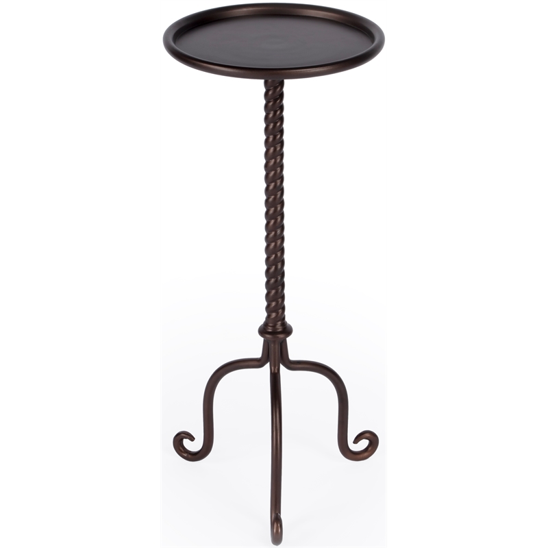 Pemberly Row Set of 2 Round Pedestal Tables In Aged Patina Finish