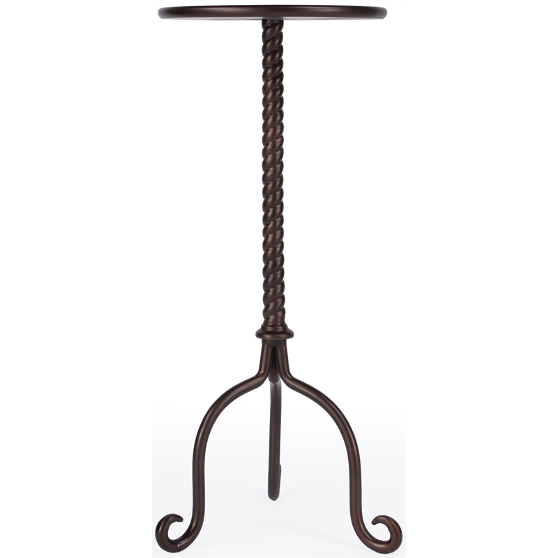 Pemberly Row Set of 2 Round Pedestal Tables In Aged Patina Finish