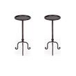 Pemberly Row Set of 2 Round Pedestal Tables In Aged Patina Finish