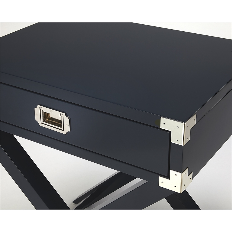 Pemberly Row Set of 2 Contemporary Side Tables In Blue Finish