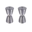 Pemberly Row Set of 2 Drum End Tables in Polished Silver Finish
