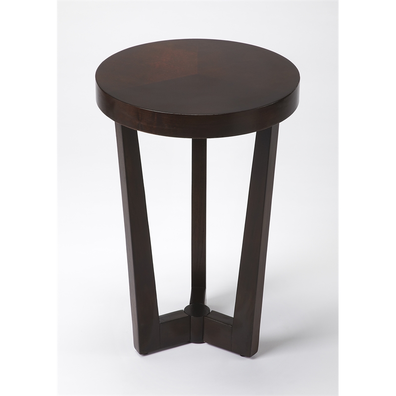 Pemberly Row Set of 2 Contemporary Round Accent Tables In Merlot