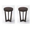Pemberly Row Set of 2 Contemporary Round Accent Tables In Merlot