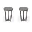 Pemberly Row Set of 2 Contemporary Side Tables in Gray Finish