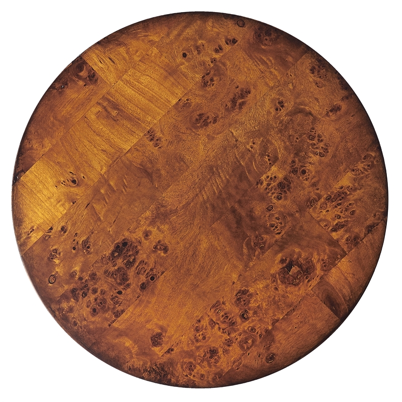 Pemberly Row Set of 2 Round Rubberwood Accent Tables In Olive Ash Burl