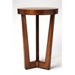 Pemberly Row Set of 2 Round Rubberwood Accent Tables In Olive Ash Burl