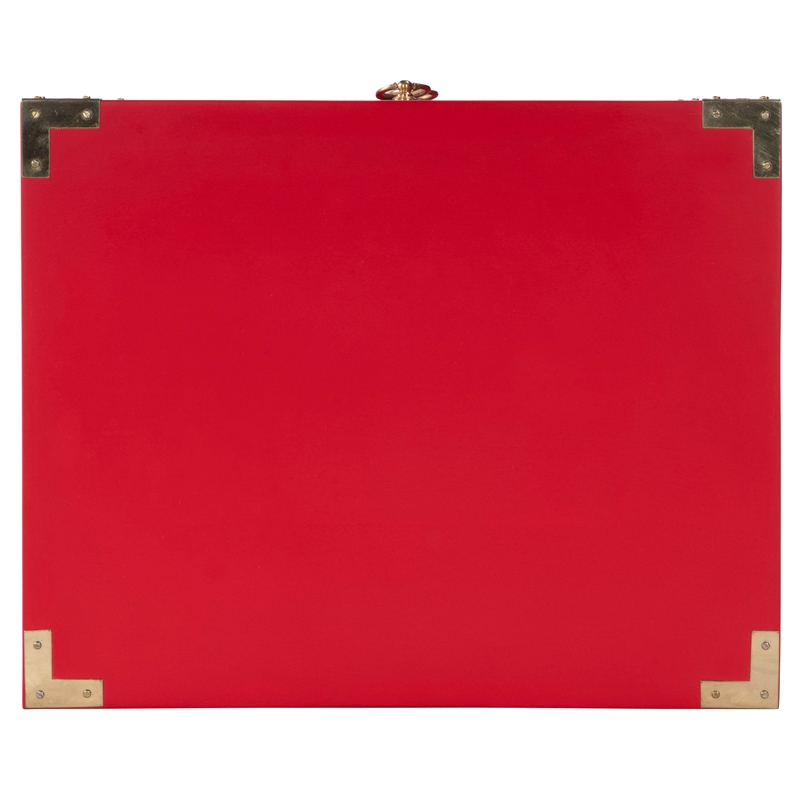 Pemberly Row Set of 2 Contemporary 2-Drawer Accent Chests In Red