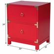 Pemberly Row Set of 2 Contemporary 2-Drawer Accent Chests In Red