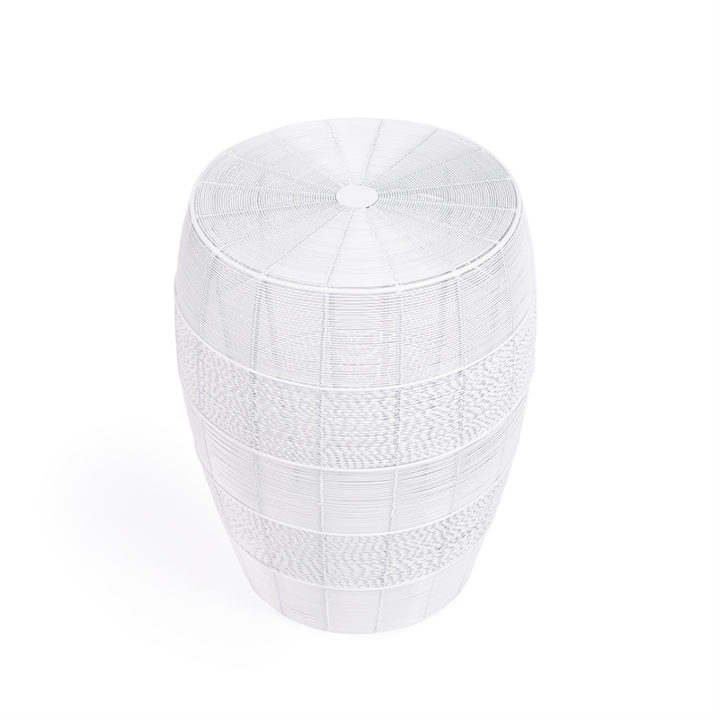 Pemberly Row Set of 2 Contemporary Metal End Tables in White