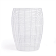 Pemberly Row Set of 2 Contemporary Metal End Tables in White