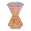 Pemberly Row Set of 2 Modern Wood Hexagon Side Tables in Traditional Burl
