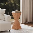 Pemberly Row Set of 2 Modern Wood Hexagon Side Tables in Traditional Burl