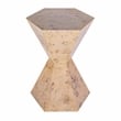 Pemberly Row Set of 2 Modern Wood Hexagon Side Tables in Light Burl