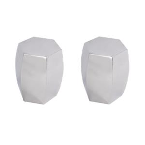 Pemberly Row Set of 2 Contemporary Side Tables in Polished Silver