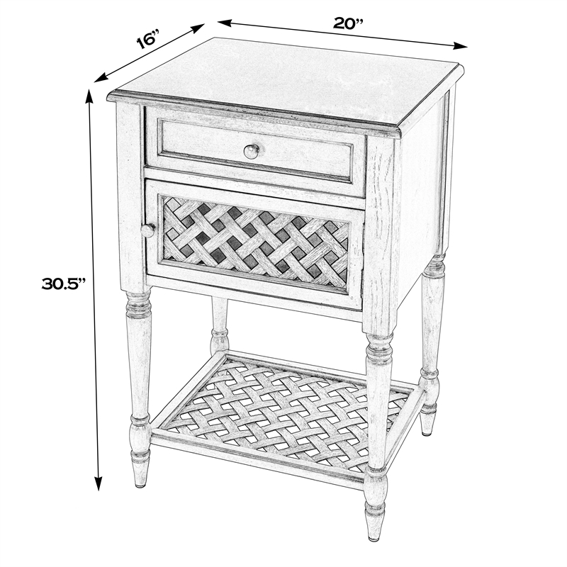 Pemberly Row Set of 2 Contemporary Rustic Wood End Tables in Green