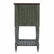 Pemberly Row Set of 2 Contemporary Rustic Wood End Tables in Green
