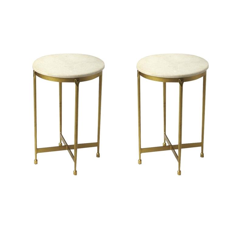 Pemberly Row Set of 2 Contemporary Accent Tables In Multi-Color