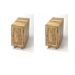 Pemberly Row Set of 2 Modern Chairside Wood Accent Chests In Brown