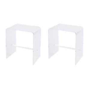 Pemberly Row Set of 2 20&quotW Rectangular Acrylic Side Tables in Clear