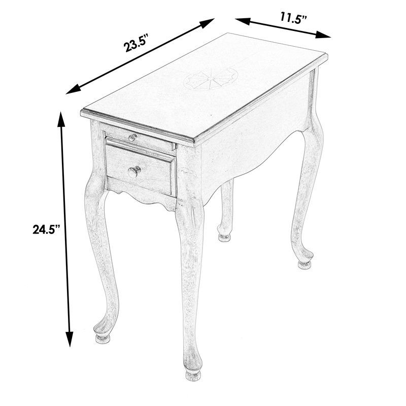 Pemberly Row Set of 2 Contemporary Plantation Cherry Chairside Tables