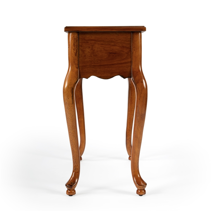 Pemberly Row Set of 2 Contemporary Olive Ash Burl Chairside Tables In Brown