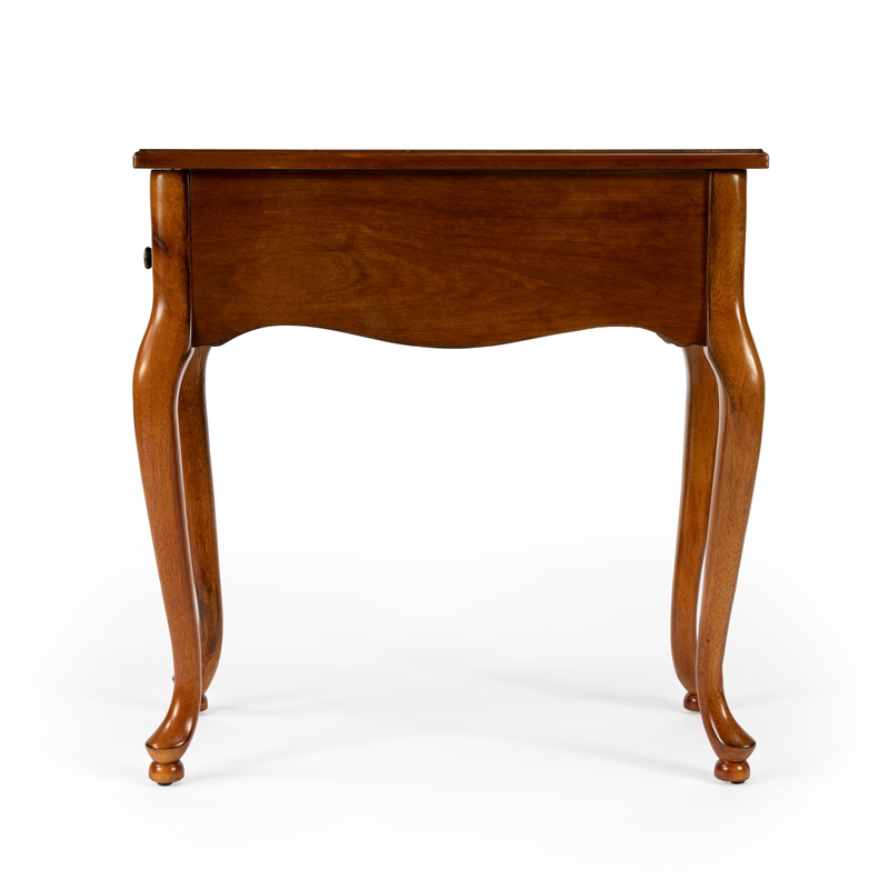 Pemberly Row Set of 2 Contemporary Olive Ash Burl Chairside Tables In Brown