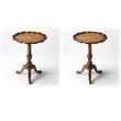 Pemberly Row Set of 2 Contemporary Pedestal Tables In Vintage Oak