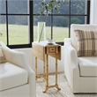 Pemberly Row Set of 2 Drop-Leaf Wood Side Tables In Antique Beige