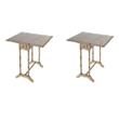 Pemberly Row Set of 2 Drop-Leaf Wood Side Tables In Antique Beige