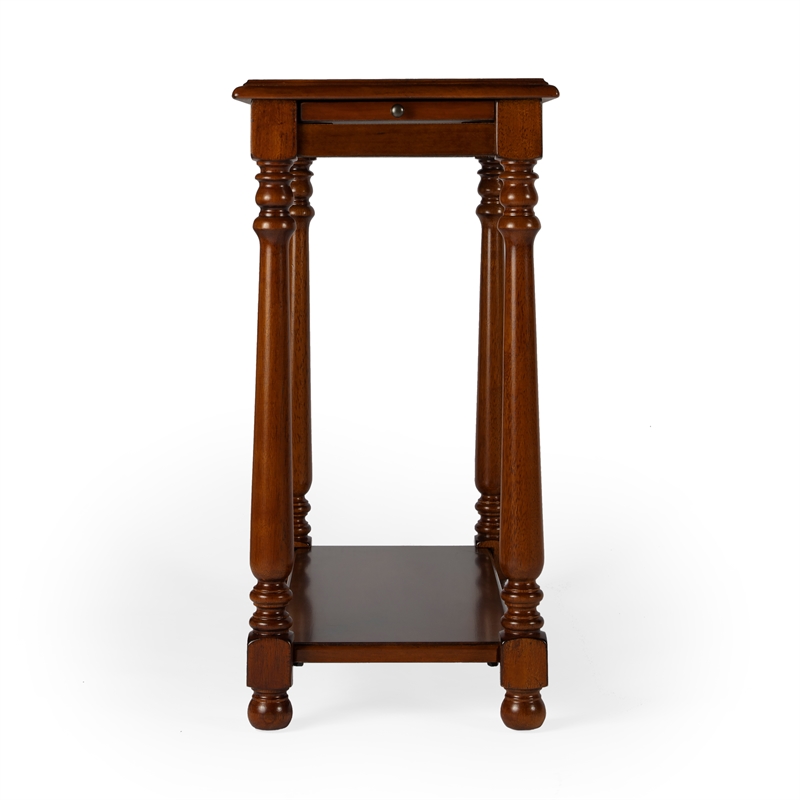 Pemberly Row Set of 2 Contemporary Wood Side Tables in Brown