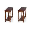 Pemberly Row Set of 2 Contemporary Wood Side Tables in Brown