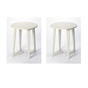 Pemberly Row Set of 2 Modern / Contemporary Accent Tables In White