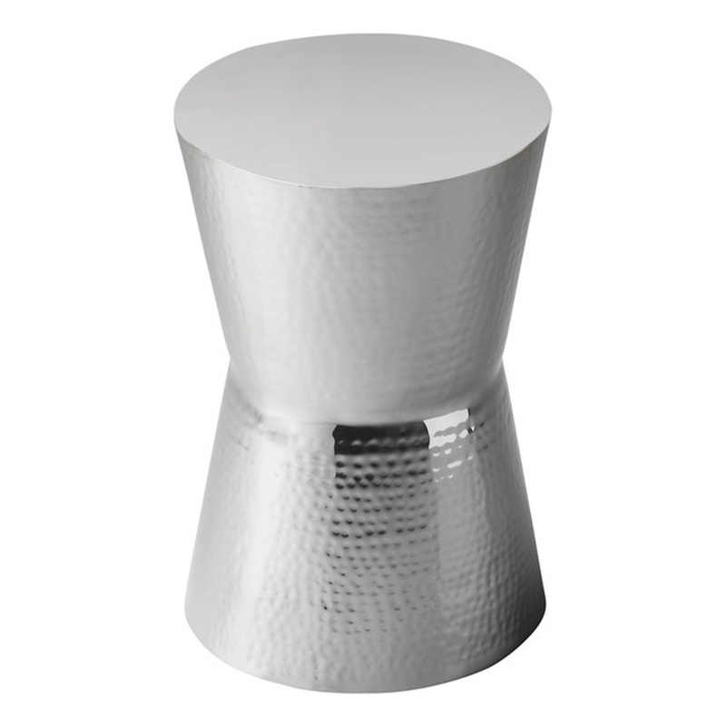 Pemberly Row Set of 2 Contemporary Stainless Steel Accent Tables