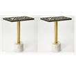 Pemberly Row Set of 2 Accent End Tables In Black Bone Inlay And Brass