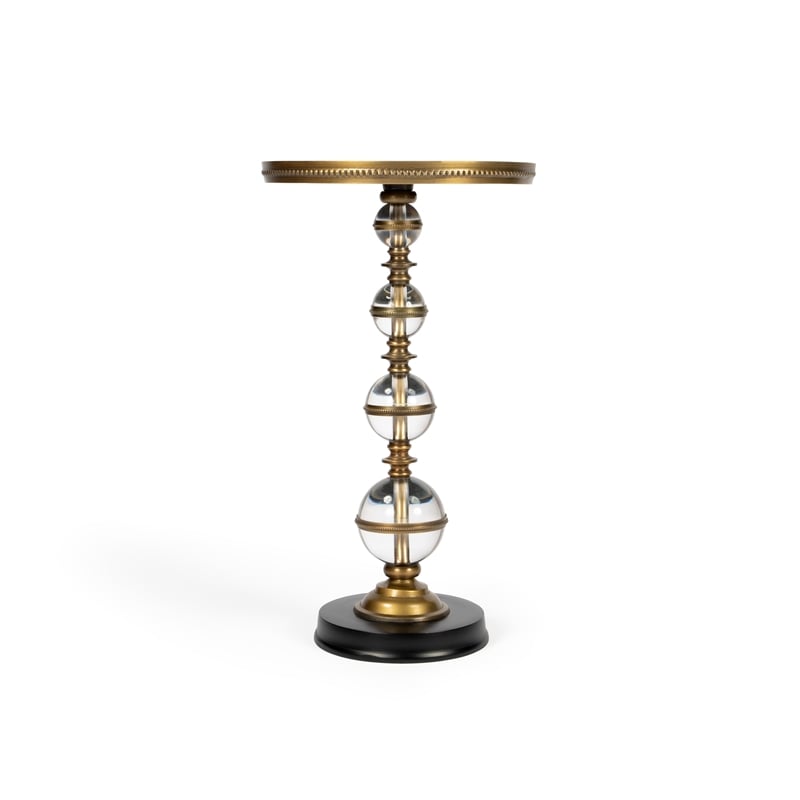 Pemberly Row Set of 2 Contemporary Granite & Acrylic Pedestal End Tables