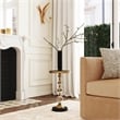 Pemberly Row Set of 2 Contemporary Granite & Acrylic Pedestal End Tables
