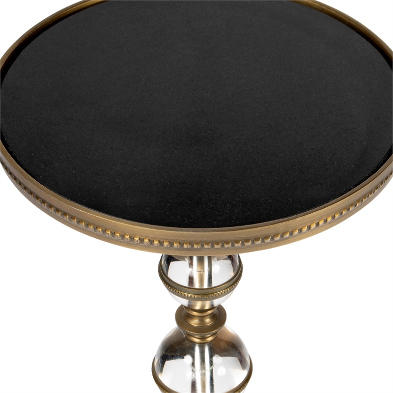 Pemberly Row Set of 2 Contemporary Granite & Acrylic Pedestal End Tables