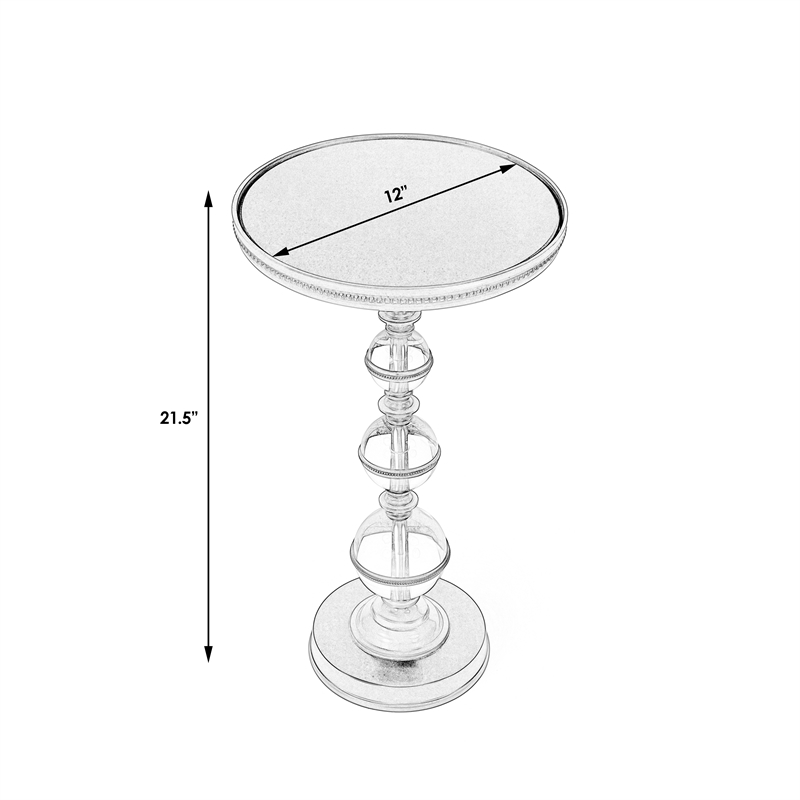 Pemberly Row Set of 2 Contemporary Granite & Acrylic Pedestal End Tables