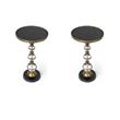 Pemberly Row Set of 2 Contemporary Granite & Acrylic Pedestal End Tables
