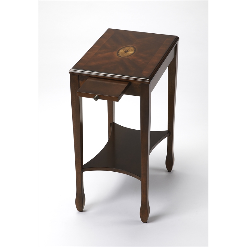 Pemberly Row Set of 2 Contemporary Side Tables In Plantation Cherry