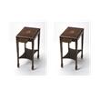 Pemberly Row Set of 2 Contemporary Side Tables In Plantation Cherry