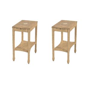 Pemberly Row Set of 2 Modern / Contemporary Beige End Tables